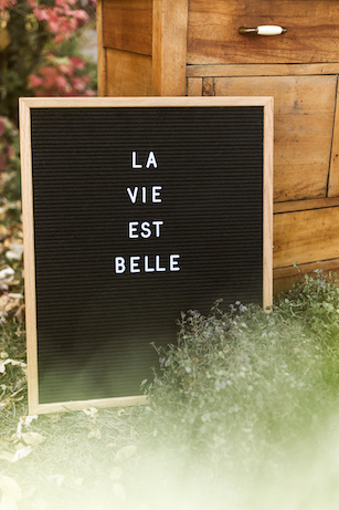 l'image d'un cadre La Vie Est Belle représente les services LeBon moment pour la création de célébrations de fin de vie 